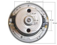 Мотор пылесоса 1400W H=115/45 мм, D=130/84 мм